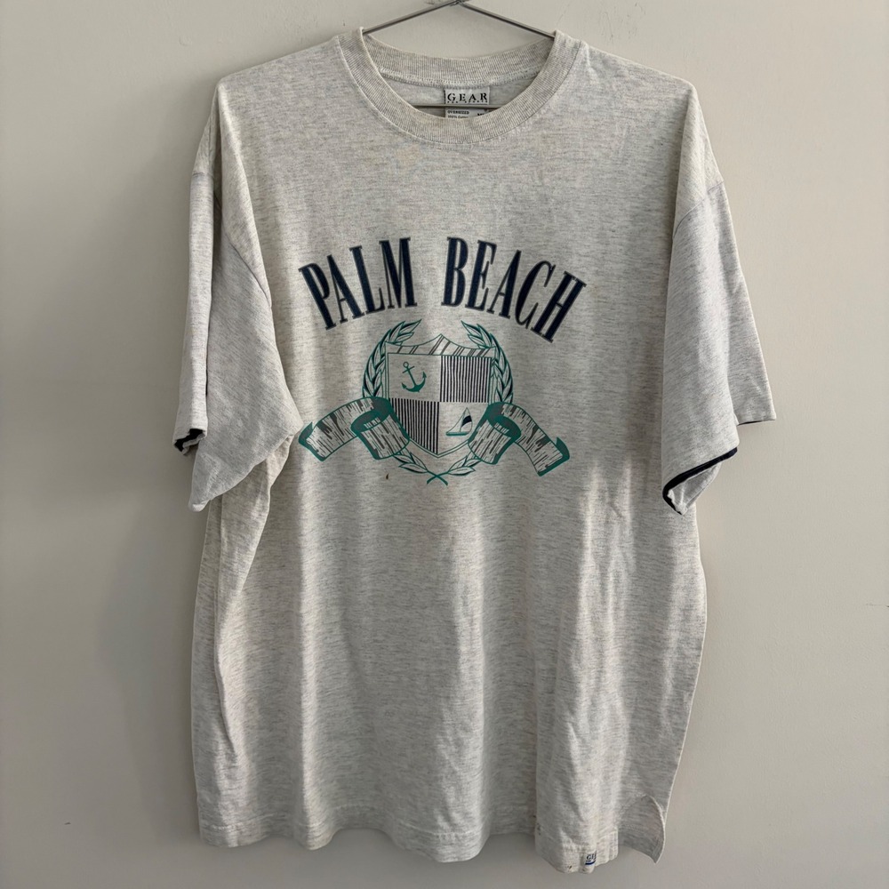 Gear For Sports Palm Beach Florida Graphic T-Shirt XL Gray Oversized